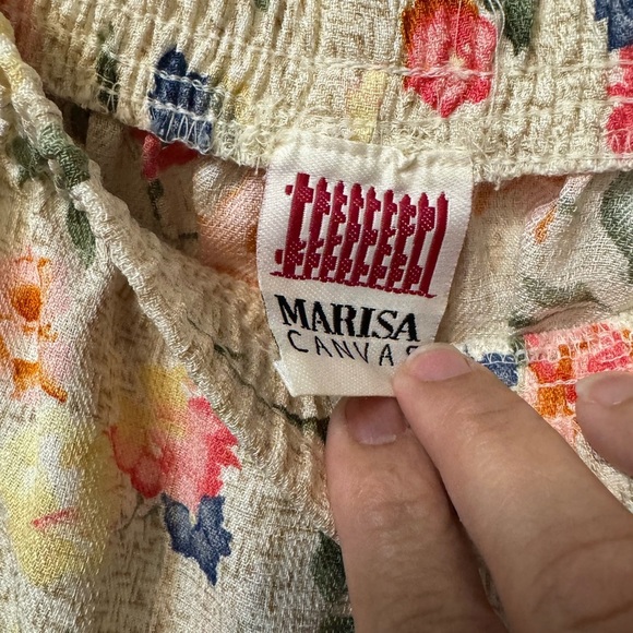 Marisa Canvas Floral High Waist Women's Shorts - Picture 3 of 6